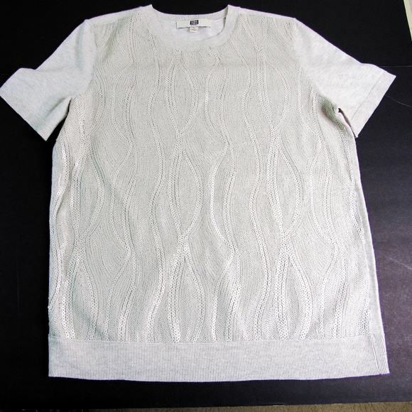 Etcetera Oatmeal Short Sleeve Sweater Size S - Picture 8 of 8